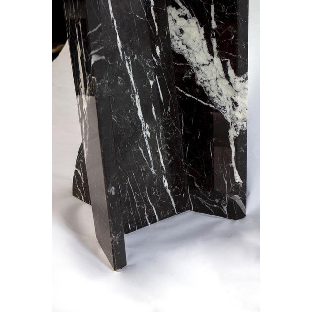 Black Modern Rectangular Glass Dining Table with Marble Base, 1970s For Sale - Image 8 of 15