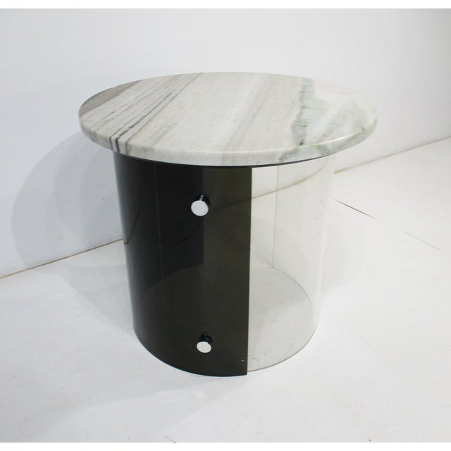 Black Space Age Marble and Lucite Side Table in the Style of Neal Small For Sale - Image 8 of 8