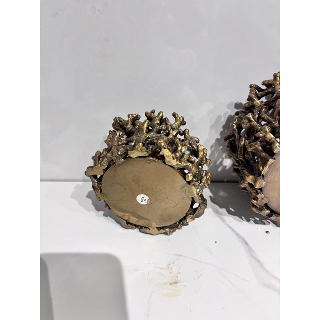 1980s Mina Brass Boxes Set 2 , Coastal Style or Can Be Used for a Candle Holder For Sale - Image 4 of 12