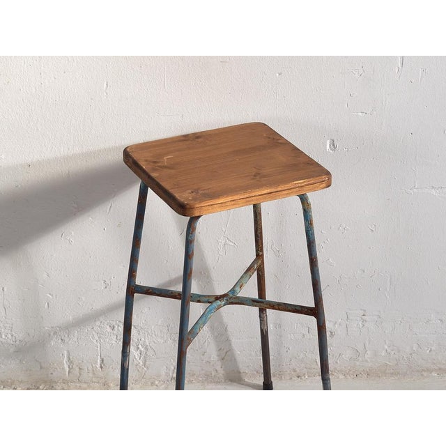 Industrial Vintage Industrial Style Metal Stool, France, 1950s For Sale - Image 3 of 10