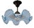 French Art Deco Blue and White Opalescent Ruffled Glass Ceiling Light, 1930s For Sale