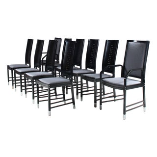 Vintage Austrian Dining Chairs by Ernst W. Beranek for Thonet, 1980, Set of 10 For Sale