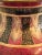 Metal 1980s Wescal Lamp Company Burgandy and Black Chinoiserie Table Lamps Set of Two W/ Imperial Pagoda Shades For Sale - Image 7 of 17