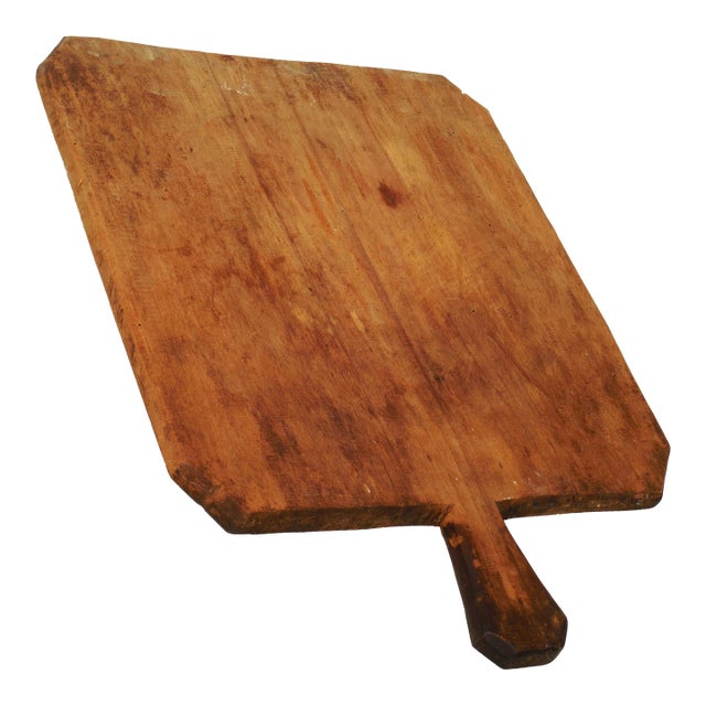 19th Century Large Antique Rustic Primitive Hardwood Bread Board / Chopping Block - Kitchen Cuttign Board For Sale