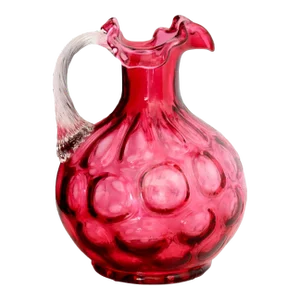 Antique English Cranberry Water Pitcher