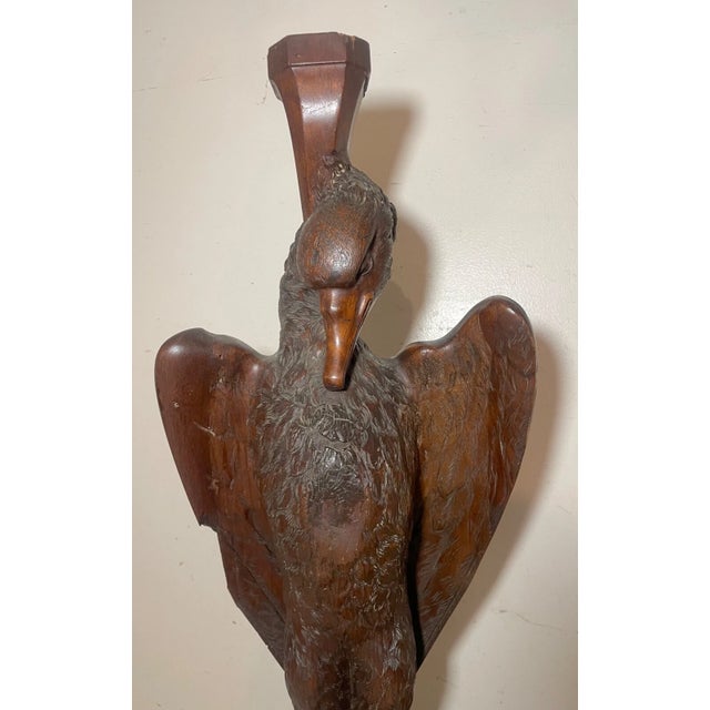 19th Century Large Antique 1800's Hand Carved Wood Architectural Salvage Bird Swan Sculpture For Sale - Image 5 of 18