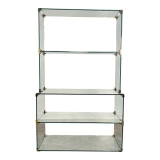 Pace Collection Glass and Brass Etagere Bookcase For Sale