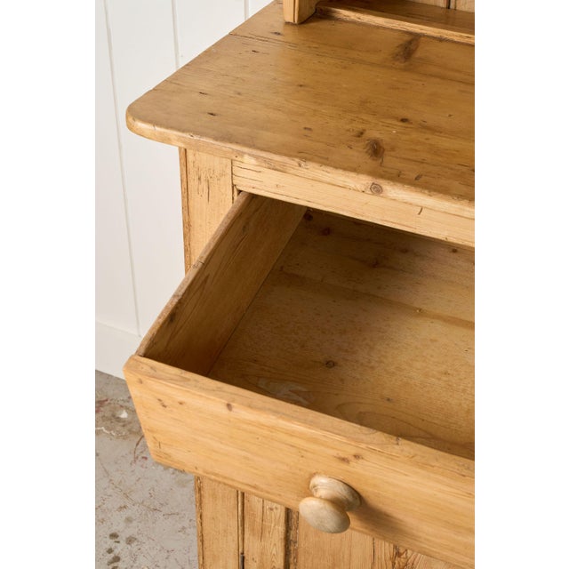 Brown 19th Century English Victorian Pine Dresser Base With Topper For Sale - Image 8 of 17