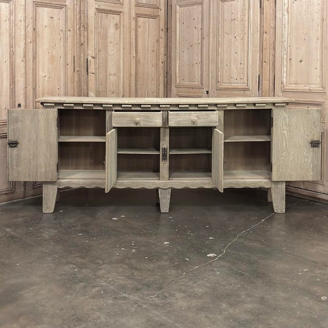 Dutch Neo-Gothic Stripped Oak Buffet With Hand-Forged Ironwork For Sale - Image 12 of 18