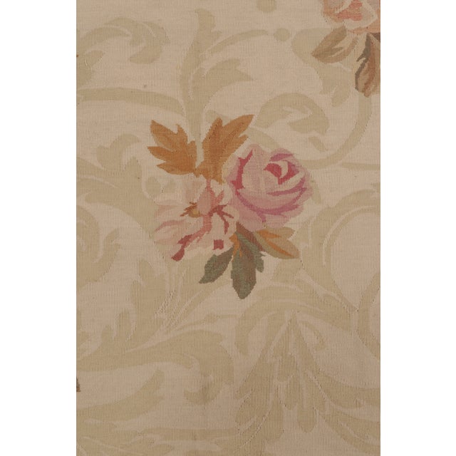 Rug & Kilim’s Aubusson Style Flat Weave in Beige, Brown and Pink Floral Pattern For Sale In New York - Image 6 of 8
