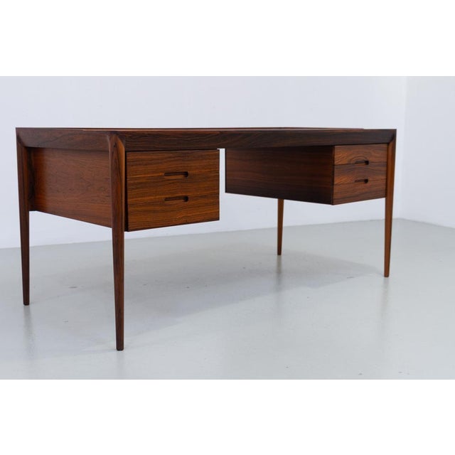 Severin Hansen Vintage Danish Rosewood Desk from Erik Riisager Hansen, 1950s For Sale - Image 4 of 18