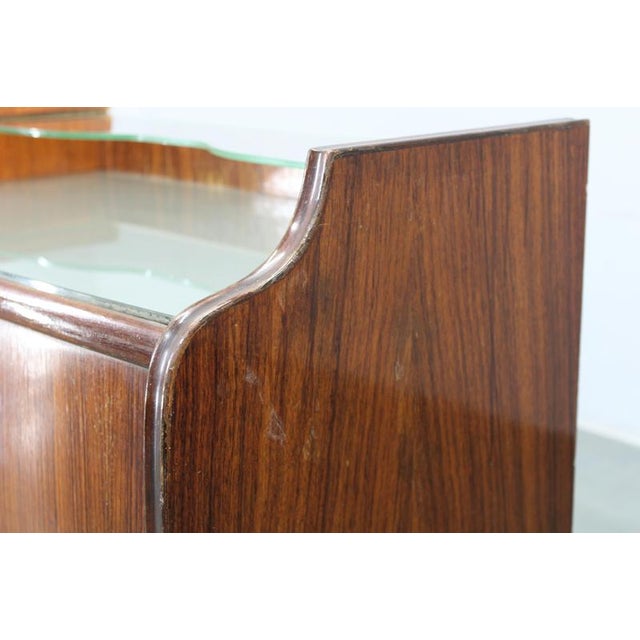 Mid-Century Modern Italian Bedside Tables with Glass Tops, 1950s, Set of 2 For Sale - Image 15 of 17