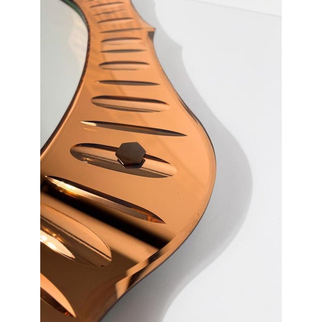 Vintage Italian Peach-Pink Crystal Mirror, 1950s For Sale - Image 11 of 18