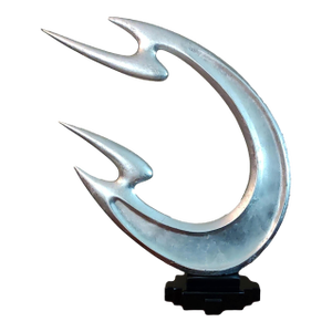 1960s Vintage Mid-Century Modern Large Abstract Silver Flying Fire Sculpture Brancusi Style