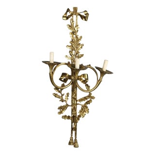 Wall Light in Gilded Bronze For Sale