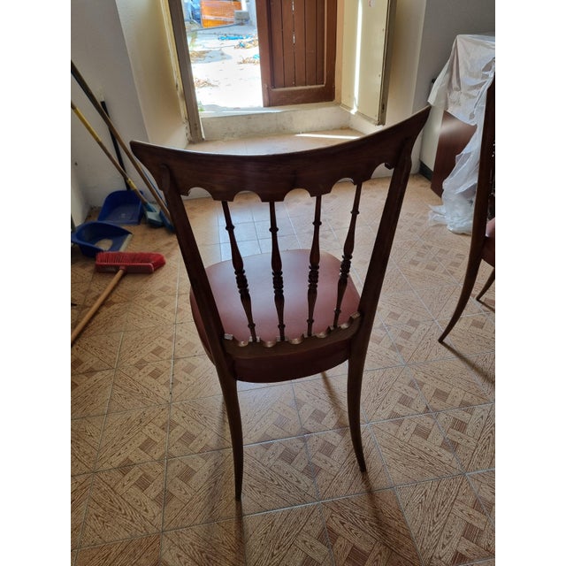 oak chairs with imitation leather seat