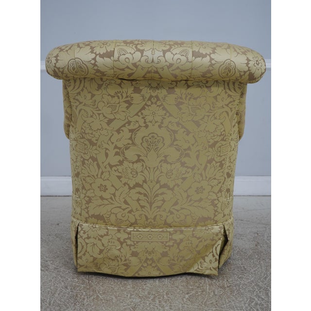 Hickory Chair Furniture Company Hickory Chair Co Quality Damask Upholstered Swivel Club Chair For Sale - Image 4 of 18