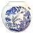 Vintage Chinoiserie Round Blue Willow Porcelain Vase For Sale
