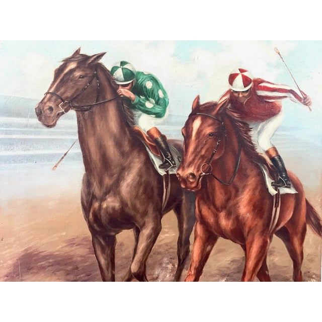 Figurative De Voe Signed Impressionist Equestrian Horse Jockeys Oil on Canvas For Sale - Image 3 of 8