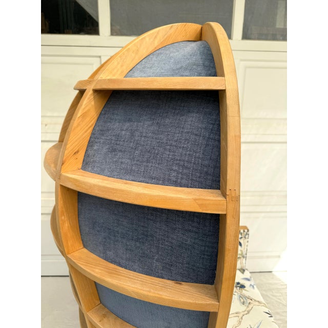 French Chinoiserie Balloon Porters Chair With Wood Cage Design For Sale - Image 12 of 12