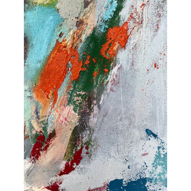 Gray Contemporary Abstract Expressionist Portrait Original Oil Painting For Sale - Image 8 of 12