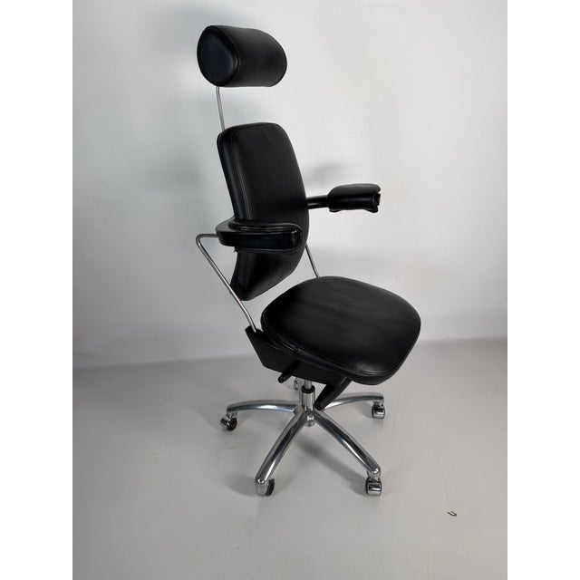 Ergonomic Executive Chair in Genuine Leather from FALTO Sonet, 1990s For Sale - Image 9 of 9