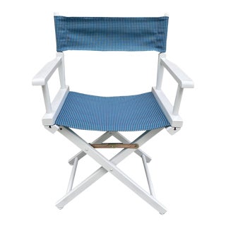 White Directors Chair With Check Fabric For Sale