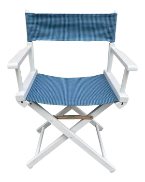 White Directors Chair With Check Fabric
