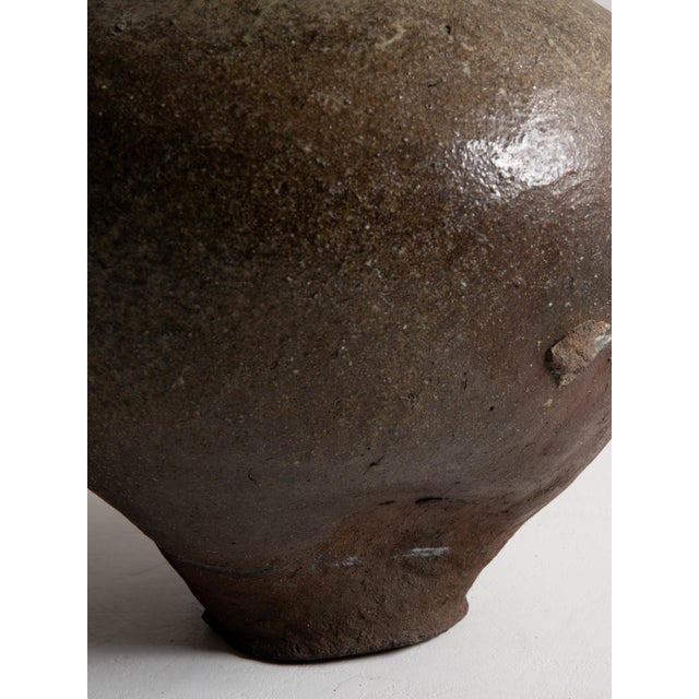Japanese Antique Pottery Jar 17th-18th Century/ Wabi-Sabi /Tokoname For Sale - Image 11 of 15