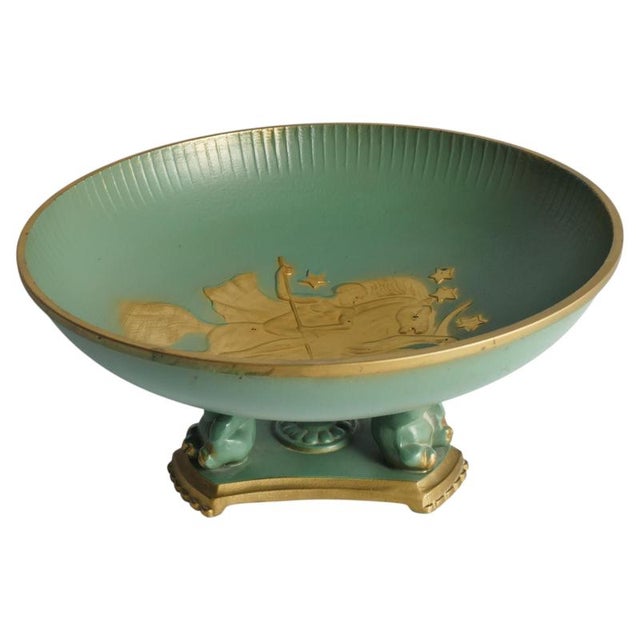 Vintage Art Deco Footed Centerpiece Bowl with Bear Figures by Stjärnmetall, 1930s For Sale - Image 14 of 14