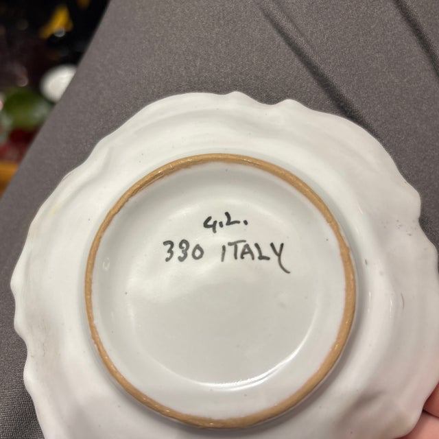 Early 20th Century Italian Ceramic Trinket Dish Hand Painted For Sale - Image 10 of 11