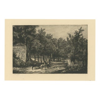 Chattock, Lane with Cattle After John Crome, 1875, Paper Etching For Sale