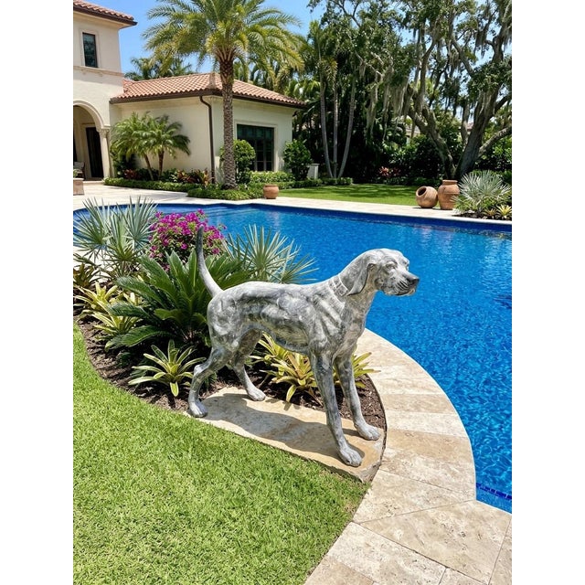 Cast Iron Pointer Dog Sculpture For Sale - Image 11 of 12