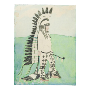 1940s Outsider Folk Art Native American Painting
