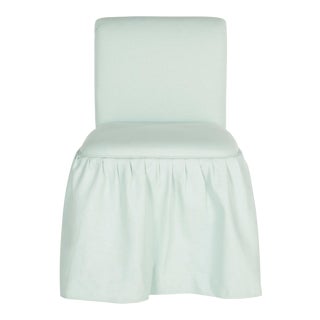 Skirted Vanity Chair in Robin's Egg Blue For Sale