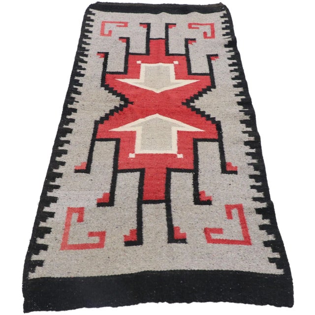 Rustic Vintage Klagetoh Navajo-Style Kilim Rug, 02'04 X 04'11 For Sale - Image 3 of 9
