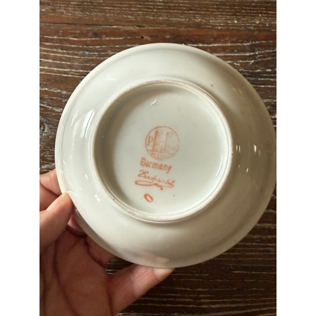 1940s German Porcelain Poppy Bowls 5.375 Inch Hand Painted Floral Dessert Berry Bowls - Set of 5 For Sale In Chicago - Image 6 of 8