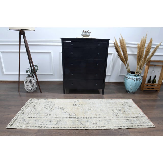 1970s Vintage Persian Handmade Wool Cotton Area Rug For Sale - Image 10 of 11