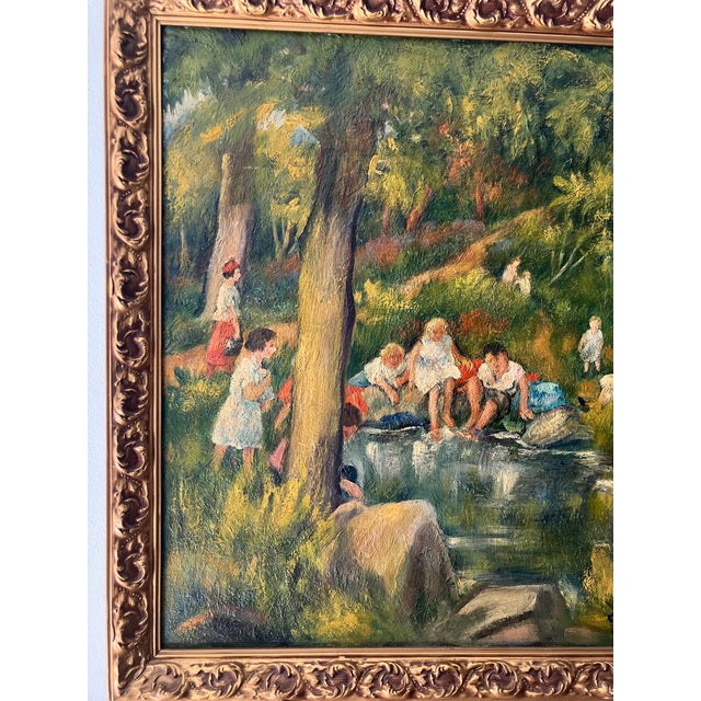 1930s Martin Petersen Children in the Park For Sale - Image 5 of 6