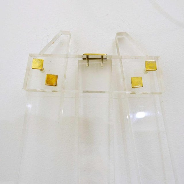 Acrylic and Brass Easel Stand For Sale - Image 5 of 11