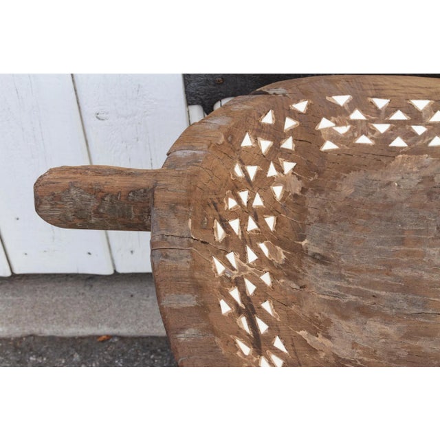 Wood Naga Trough Table With Mother of Pearl Inlay For Sale - Image 7 of 12