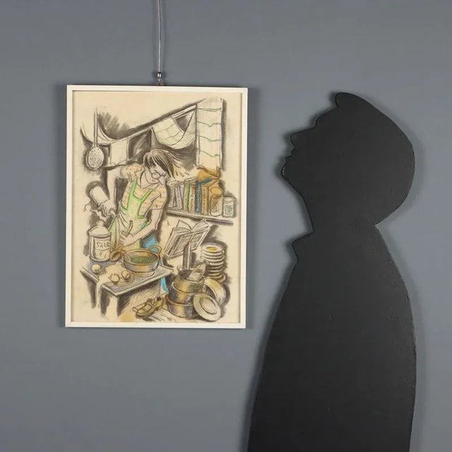 Mixed media on paper. Signed lower center. The renowned Russian set designer, painter, and illustrator Nicola Benois, who...