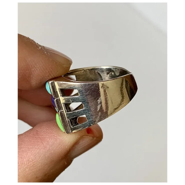 Late 20th Century Sterling and Howlite Ring, Size 8.25 For Sale In Denver - Image 6 of 10