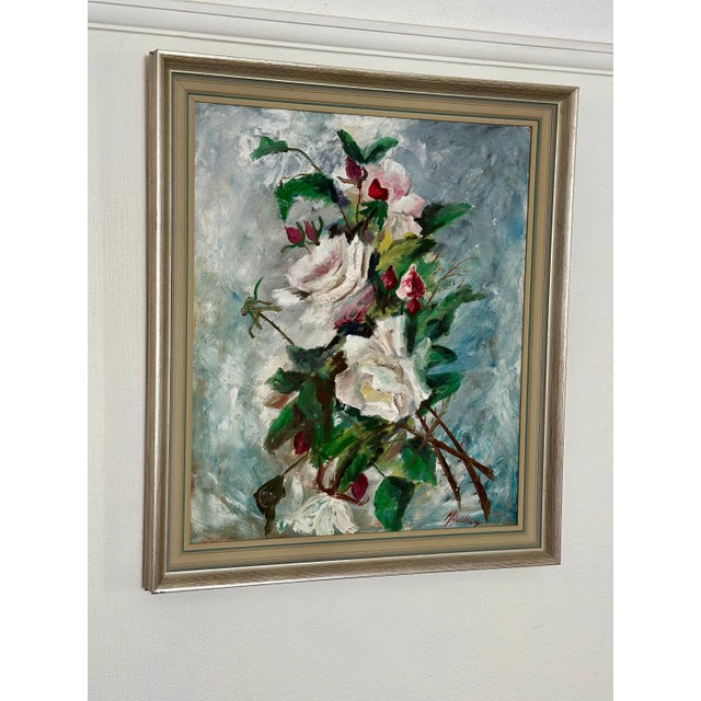 M. Hellberg, Flower Still Life, 1960s, Oil on Canvas, Framed For Sale - Image 5 of 14