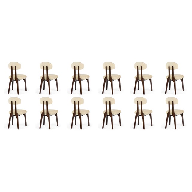 Silhouette Dining Chairs in Chenille Fabric from InsidherLand, Set of 12 For Sale - Image 13 of 13