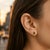 Pear-Cut Garnet Lutus Flower Earrings Studs, Silver, Gold, Pair For Sale - Image 6 of 6