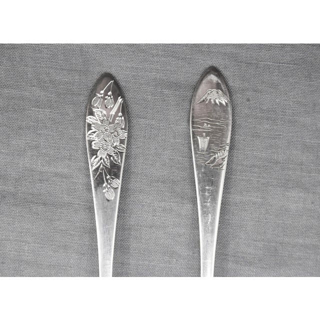 Mid-20th Century Japanese Set of Six Sterling Silver Demitasse Spoons For Sale In Raleigh - Image 6 of 7