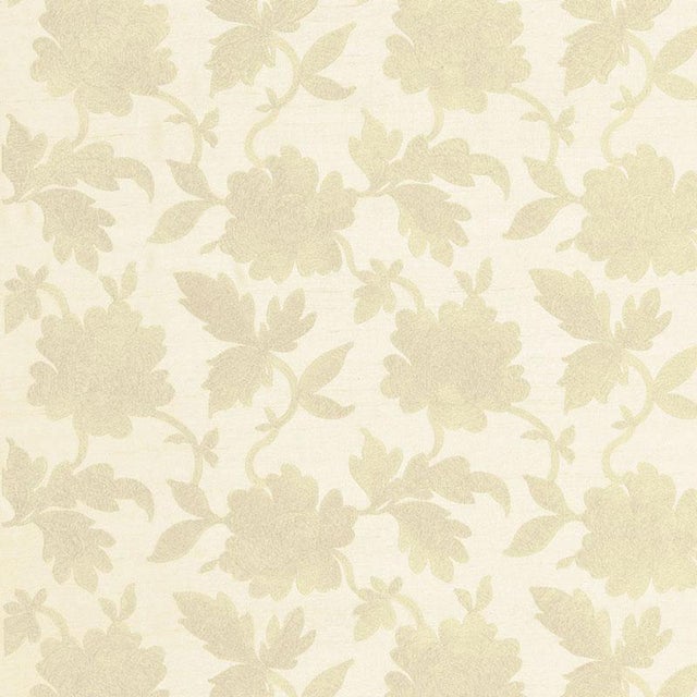 Contemporary Sample - Schumacher Moon Garden Embroidery Fabric in Champagne For Sale - Image 3 of 3