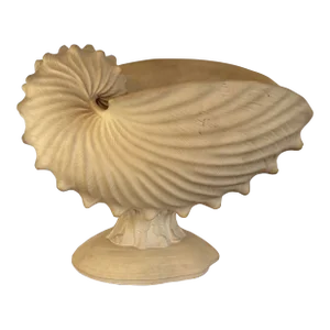 Antique Early 19th Century Wedgwood Caneware Nautilus Sea Shell Centerpiece Compote