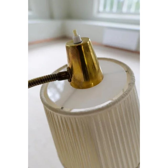 Mid-Century Modern Brass and Brown Leather Floor Lamp from Falkenbergs Belysning, Sweden, 1960s For Sale - Image 11 of 18